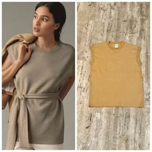 Anthropology Sleeveless Muscle Knit Top - Beige